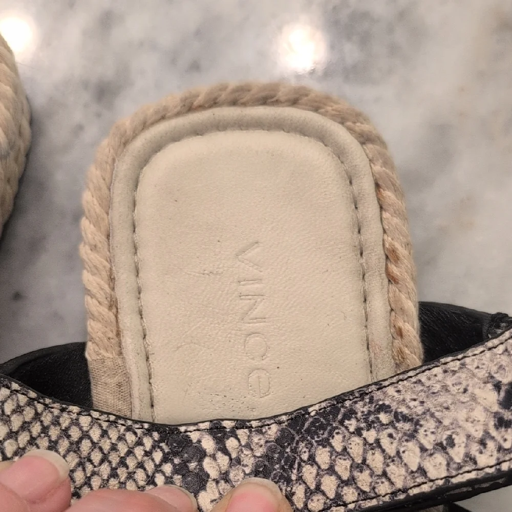 Vince Black and White Snake Pattern Espadrilles